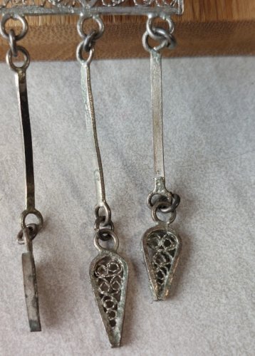 Ancien pendentif en filigrane, ethnique, en argent ^