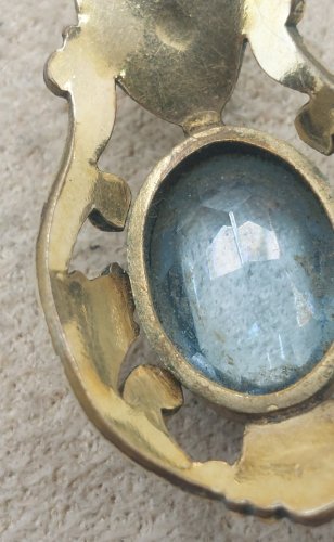 Ancien pendentif, en métal doré, Amerikaner AD Andreas Daub