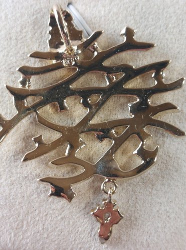 Ancien pendentif, en métal doré et strass, Pierre Lang