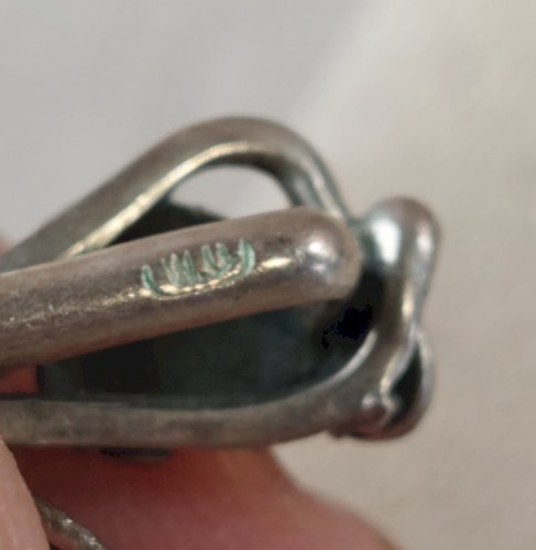 Ancien pendentif, pierre ambre, en argent, Worth & Douglas, vintage