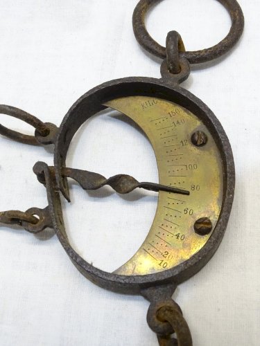 -ANCIEN PESON OVALE A DOUBLE PESEE XIXe fer forgé COLLECTION Déco CUISINE    D