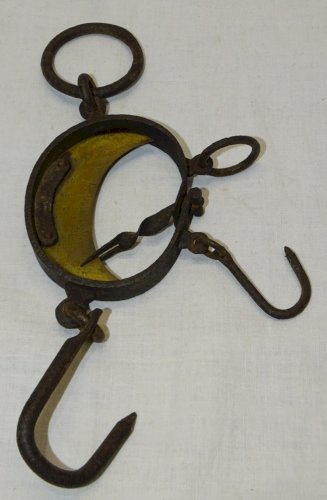-ANCIEN PESON OVALE A DOUBLE PESEE XIXe fer forgé COLLECTION Déco CUISINE    D