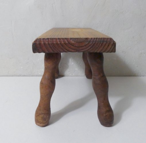 ancien petit Banc en bois marche pied vintage