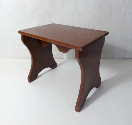 ancien petit Banc en bois peint marche pied vintage