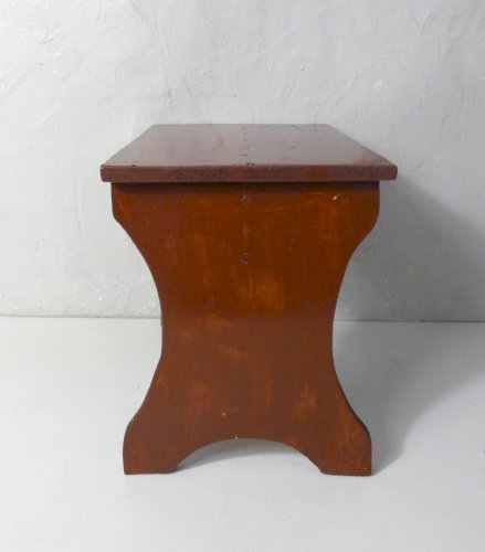 ancien petit Banc en bois peint marche pied vintage