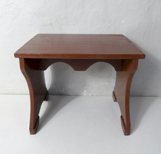 ancien petit Banc en bois peint marche pied vintage