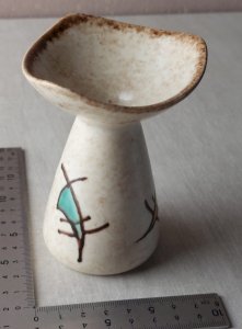 Ancien petit bougeoir en céramique, Regina Holland, vintage ^