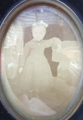 Ancien Petit Cadre Encadrement Miniature bombé Napoléon III Bois Noirci 19 Ème