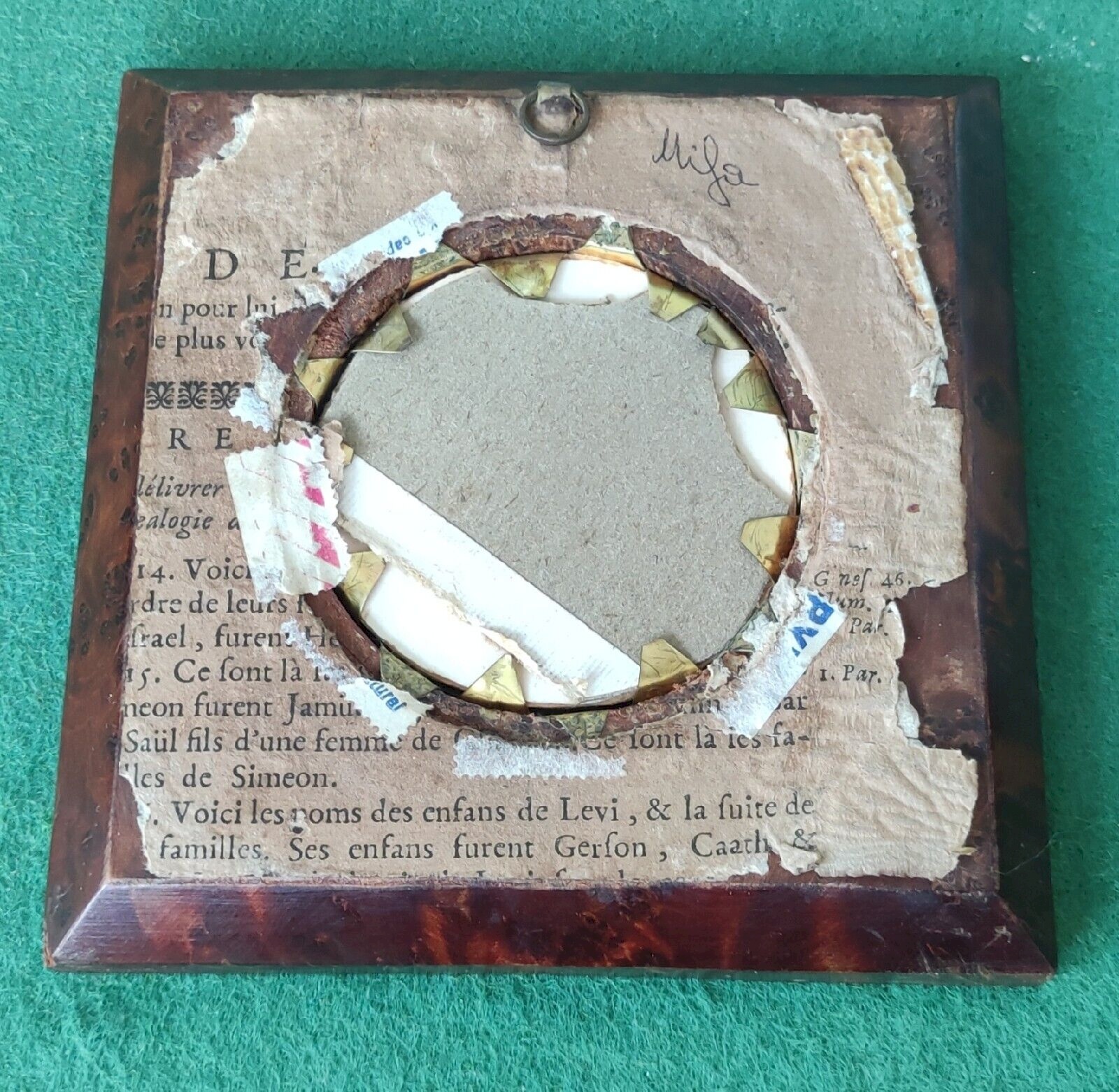 PETIT CADRE PHOTO ANCIEN EN BOIS ET METAL DEBUT XXème EUR 25,00