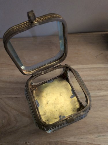 Ancien Petit Coffret Boîte À Bijoux Souvenir Village Suisse Paris 1900