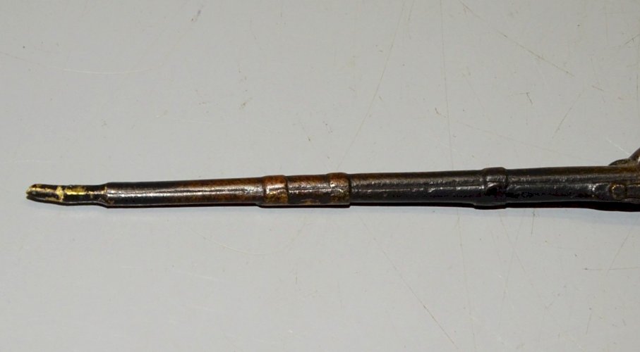 -ANCIEN PETIT FUSIL BRONZE XIXe MINIATURE POUR déco  HORLOGE STATUE  D