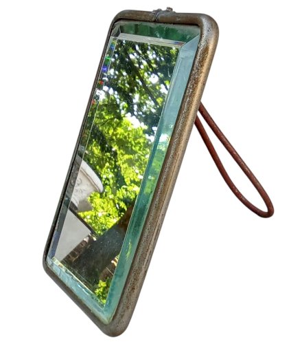 Ancien Petit miroir à Poser Barbier Coiffeur  Ancien Miroir biseauté Old mirror