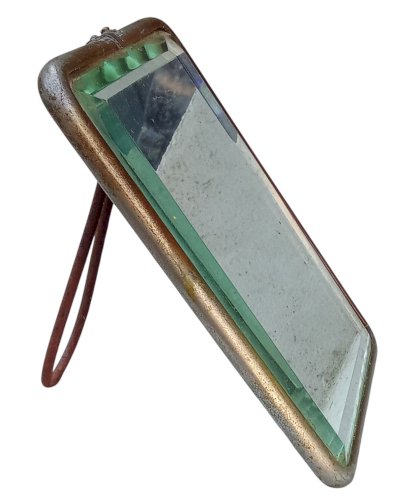 Ancien Petit miroir à Poser Barbier Coiffeur  Ancien Miroir biseauté Old mirror