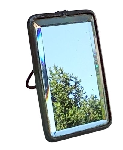 Ancien Petit miroir à Poser Barbier Coiffeur  Ancien Miroir biseauté Old mirror