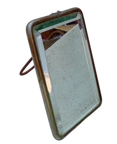 Ancien Petit miroir à Poser Barbier Coiffeur  Ancien Miroir biseauté Old mirror
