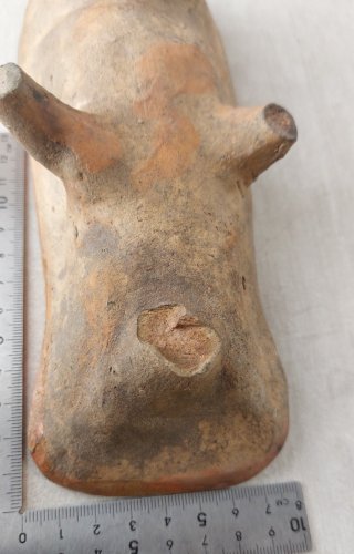 Ancien petit moule poupon / bébé, en terre cuite vernissée, Soufflenheim Alsace