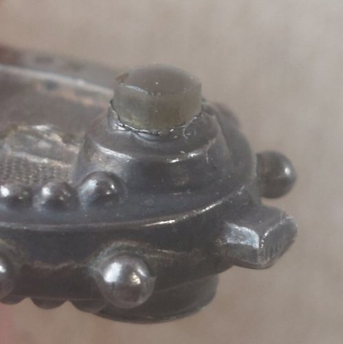 Ancien petit pendentif religieux, Souvenir de mission, en argent