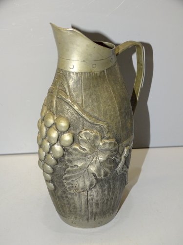 -ANCIEN PETIT PICHET BROC EN ETAIN Signé BESSA COLLECTION DECO VITRINE   D