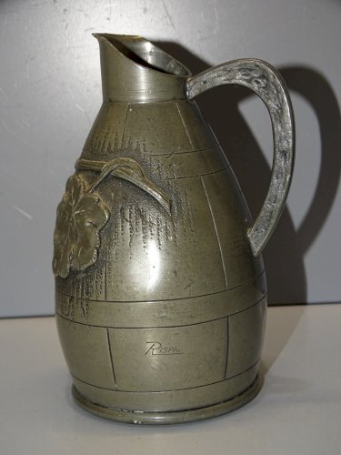 -ANCIEN PETIT PICHET BROC EN ETAIN Signé RISPAL COLLECTION DECO VITRINE   D