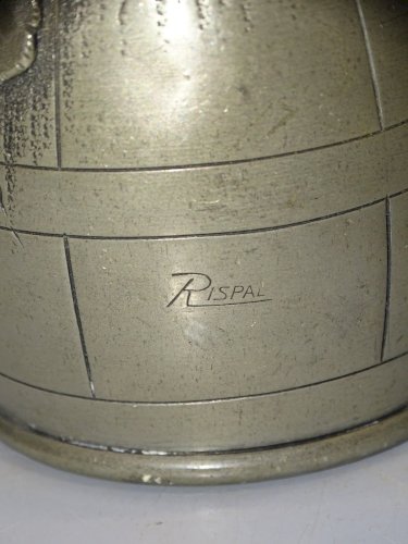 -ANCIEN PETIT PICHET BROC EN ETAIN Signé RISPAL COLLECTION DECO VITRINE   D