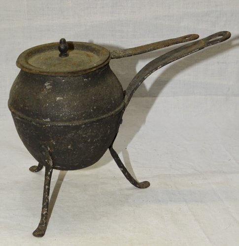 -ANCIEN PETIT POT A COLLE BAIN MARIE MENUISIER EBENISTE OUTIL ANCIEN      D