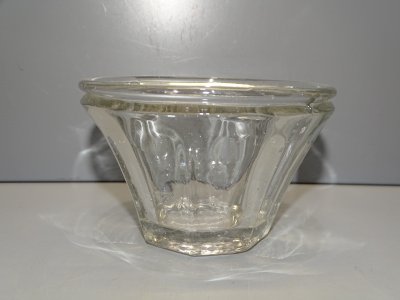 - OLD THICK GLASS JAM POT IN CONICAL SHAPE KITCHEN DECOR D