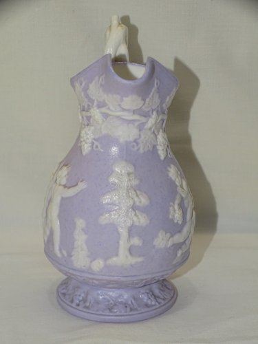 -ANCIEN PETIT POT A LAIT FAÏENCE FINE SAMUEL ALCOCK & Co BACCHANALES CHERUBINS D