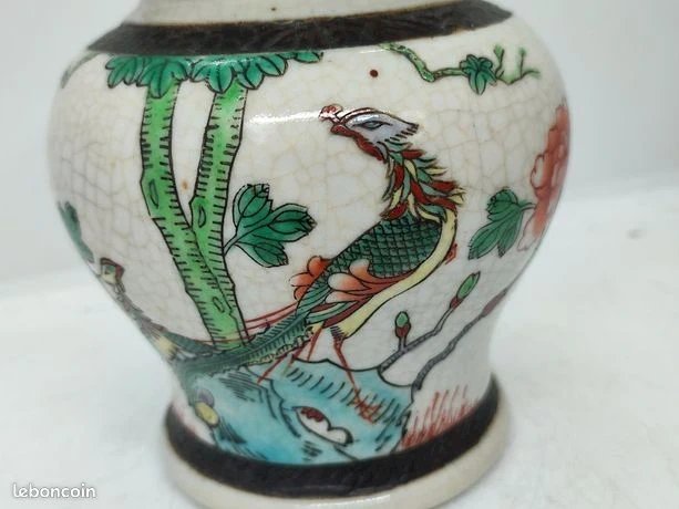 ancien petit pot couvert chinois nankin en bon etat