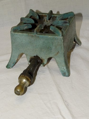 -ANCIEN PETIT RECHAUD EN FONTE EMAILLEE COULEUR VERTE JUS DE GRANGE COLLECTION D