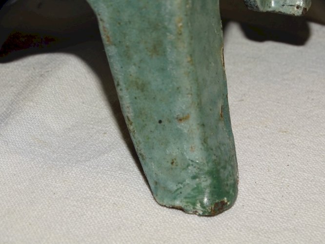 -ANCIEN PETIT RECHAUD EN FONTE EMAILLEE COULEUR VERTE JUS DE GRANGE COLLECTION D