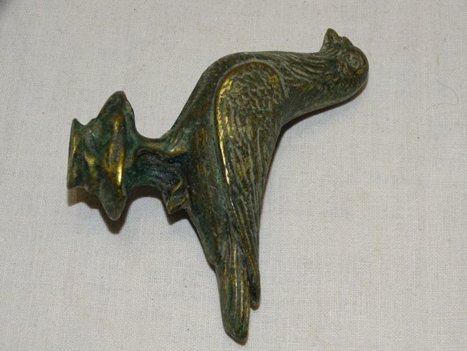 -ANCIEN PETIT SUJET PIGEON BRONZE  OBJET DE VITRINE DECO PENDULE COLLECTION