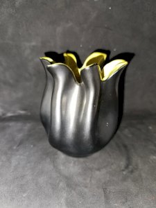 ancien  petit vase bourse signé Elchinger en céramique en bon etat