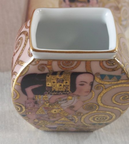 Ancien petit vase, décor Artis Orbis Gustav Klimt, en céramique de Goebel