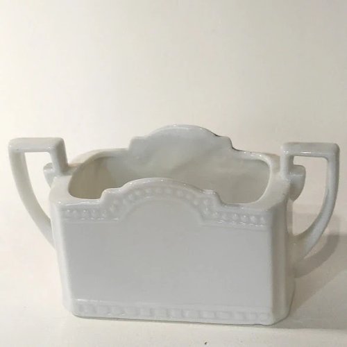 Ancien petit vide-poche porcelaine paysage de neige style Currier & Ives