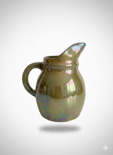 Ancien pichet dépoque art déco céramique émaillée et irisée signé RAMBERVILLERS