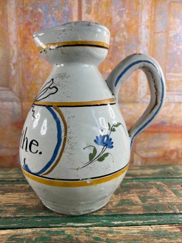 Ancien pichet en faïence de Sinceny – inscription “A. Marthe” – XIXe siècle – 21