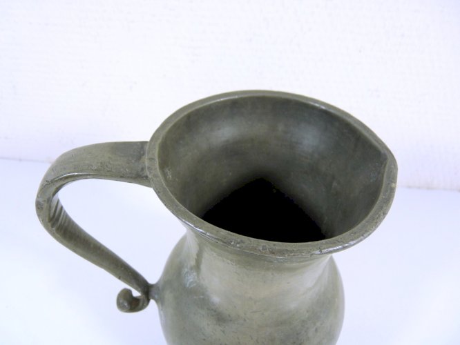 Ancien Pichet Etain XVIII° Poinçons Paris 1765 Etiquette Expert TBE D - 12 cm