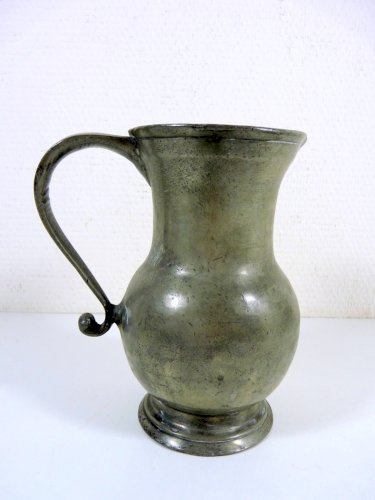 Ancien Pichet Etain XVIII° Poinçons Paris 1765 Etiquette Expert TBE D - 12 cm