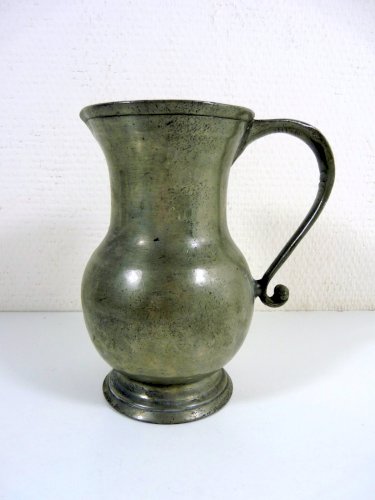 Ancien Pichet Etain XVIII° Poinçons Paris 1765 Etiquette Expert TBE D - 12 cm