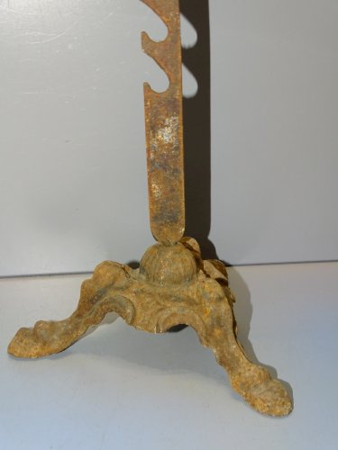-ANCIEN PIED SUPPORT DE TOURNE BROCHE TOURNEBROCHE PIEDS SABOTS JUS DE GRANGE  D