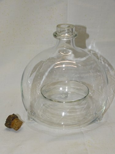 -ANCIEN PIEGE A MOUCHES A INSECTES VERRE Soufflé BOUCHON LIEGE  COLLECTION     D