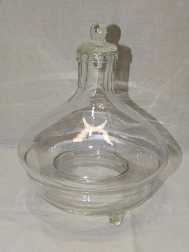 -ANCIEN PIEGE A MOUCHES A INSECTES VERRE Soufflé BOUCHON TETINE Moulé      D