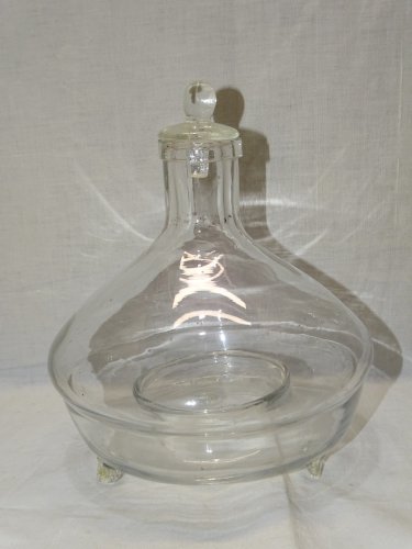 -ANCIEN PIEGE A MOUCHES A INSECTES VERRE Soufflé BOUCHON TETINE Moulé      D