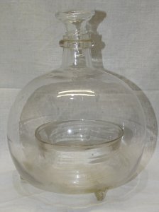 -ANCIEN PIEGE A MOUCHES A INSECTES VERRE Soufflé BOUCHON VERRE  COLLECTION     D