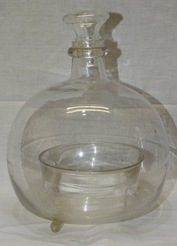 -ANCIEN PIEGE A MOUCHES A INSECTES VERRE Soufflé BOUCHON VERRE  COLLECTION     D