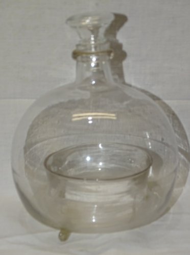 -ANCIEN PIEGE A MOUCHES A INSECTES VERRE Soufflé BOUCHON VERRE  COLLECTION     D