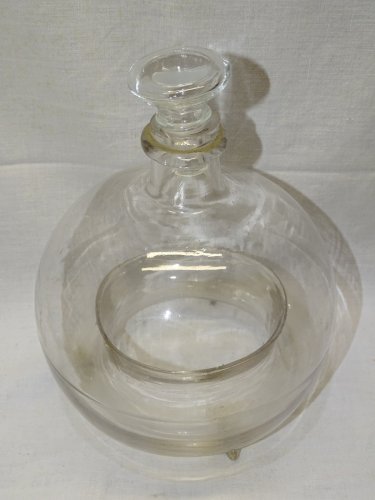 -ANCIEN PIEGE A MOUCHES A INSECTES VERRE Soufflé BOUCHON VERRE  COLLECTION     D
