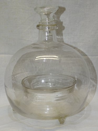 -ANCIEN PIEGE A MOUCHES A INSECTES VERRE Soufflé BOUCHON VERRE  COLLECTION     D