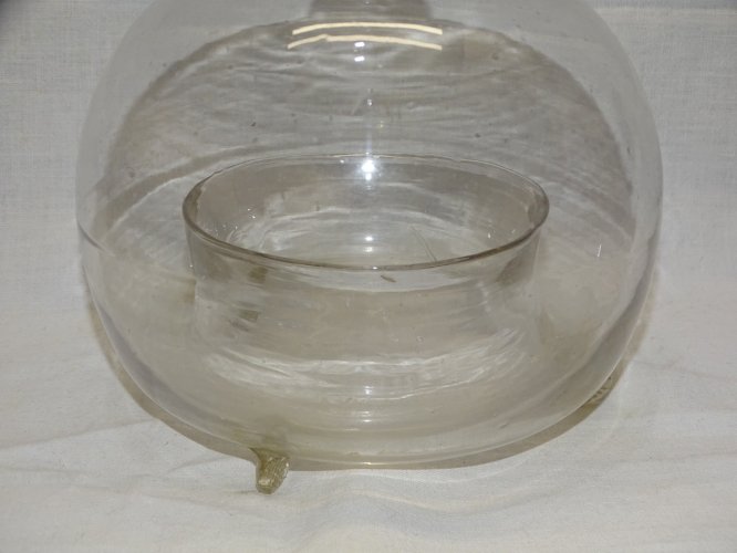 -ANCIEN PIEGE A MOUCHES A INSECTES VERRE Soufflé BOUCHON VERRE  COLLECTION     D