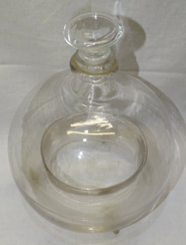-ANCIEN PIEGE A MOUCHES A INSECTES VERRE Soufflé BOUCHON VERRE  COLLECTION     D